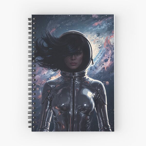 Item preview, a woman in a spacesuit surrounded by colorful cosmic energy and stars designed and sold by ArcaneVisionArt.
