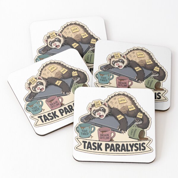 Item preview, Task Paralysis Ferret | Funny ADHD Neurodivergent Humour Doodle designed and sold by StickyGuys.