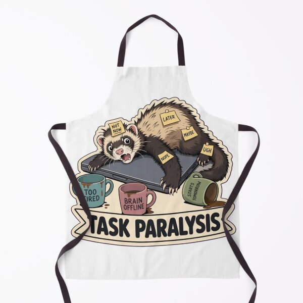 Item preview, Task Paralysis Ferret | Funny ADHD Neurodivergent Humour Doodle designed and sold by StickyGuys.
