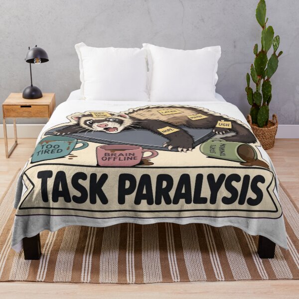 Item preview, Task Paralysis Ferret | Funny ADHD Neurodivergent Humour Doodle designed and sold by StickyGuys.