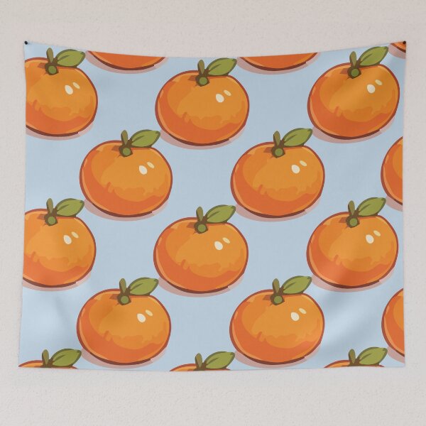 Item preview, Clementine Pattern – Retro Orange Citrus Fruit & Green Leaves 3 designed and sold by SimplePoDesign.