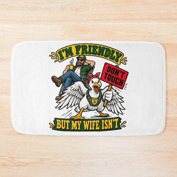 Item preview, I'm Friendly But My Wife Isn't | Funny Husband Guard Goose T-Shirt designed and sold by BumbleBloom7.