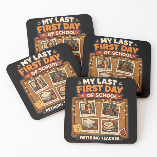 Item preview, My Last First Day of School Retiring Teacher Memory Board Cartoon Art Teacher Retirement Gift for Teachers designed and sold by Nightarel.