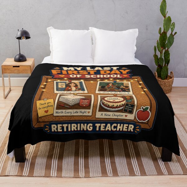 Item preview, My Last First Day of School Retiring Teacher Memory Board Cartoon Art Teacher Retirement Gift for Teachers designed and sold by Nightarel.