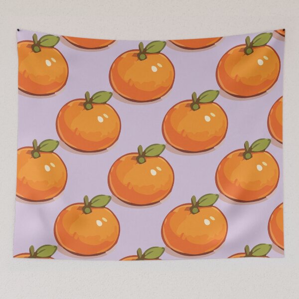 Item preview, Clementine Pattern – Retro Orange Citrus Fruit & Green Leaves 4 designed and sold by SimplePoDesign.
