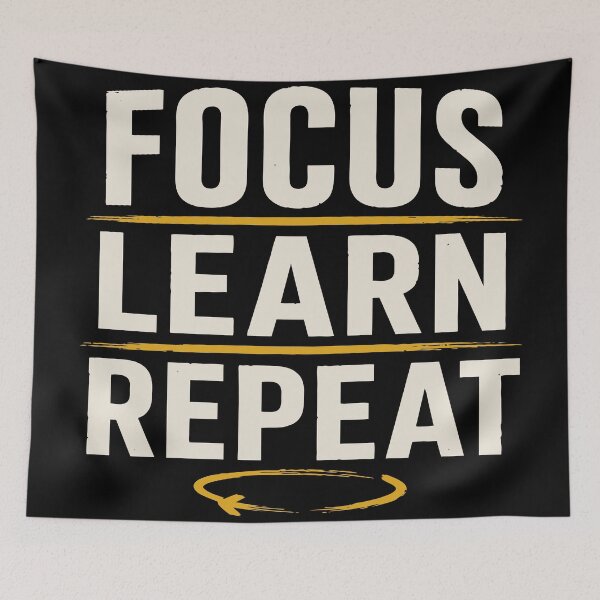 Item preview, Focus Learn Repat| Retro Collegiate Back to School T-shirt  designed and sold by Sunday.Supply.
