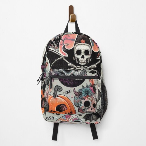 Item preview, Whimsical Skulls and Bats in Colorful Death Collage designed and sold by BriSher.