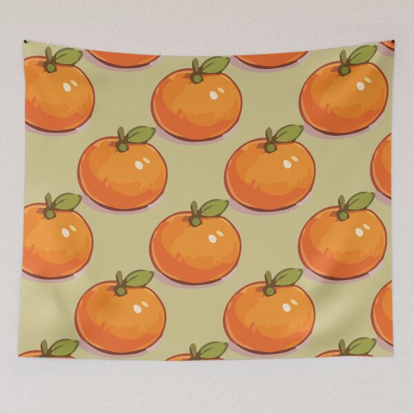 Item preview, Clementine Pattern – Retro Orange Citrus Fruit & Green Leaves 6 designed and sold by SimplePoDesign.