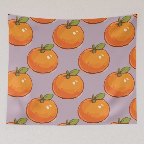 Item preview, Clementine Pattern – Retro Orange Citrus Fruit & Green Leaves 7 designed and sold by SimplePoDesign.
