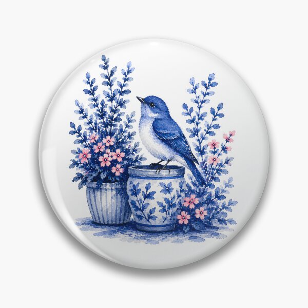 Item preview, Vintage Blue Songbird Garden designed and sold by fnsdjfnsidjdns.