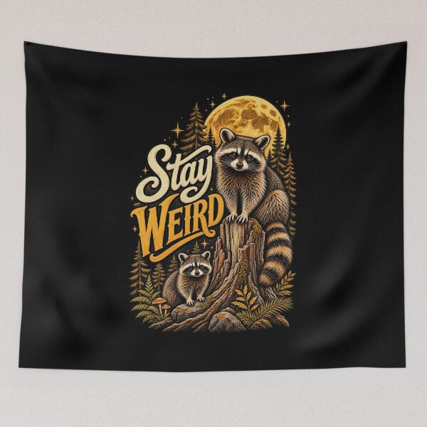 Item preview, Stay Weird Funny Timothy Raccoon T-Shirt | Quirky Raccoon Lover Graphic Gift designed and sold by Trendably.