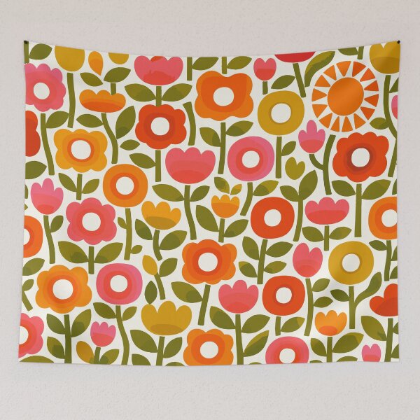 Item preview, Retro 70s Floral Pattern - Groovy Vintage Flower Power designed and sold by Far Out Goods.
