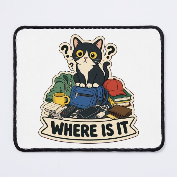 Item preview, Object Permanence Cat | Funny ADHD Neurodivergent Humour Doodle designed and sold by StickyGuys.