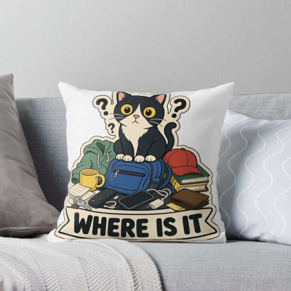 Item preview, Object Permanence Cat | Funny ADHD Neurodivergent Humour Doodle designed and sold by StickyGuys.