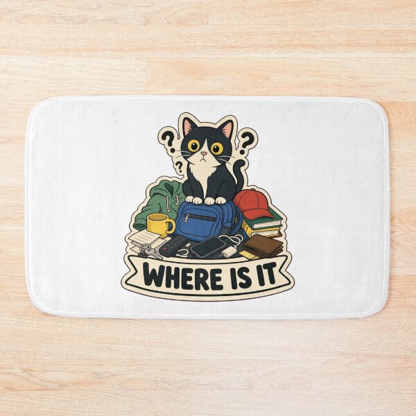 Item preview, Object Permanence Cat | Funny ADHD Neurodivergent Humour Doodle designed and sold by StickyGuys.