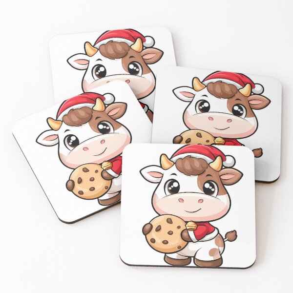 Item preview, Fluffy Christmas Cow Mascot designed and sold by Retro Whimsy.
