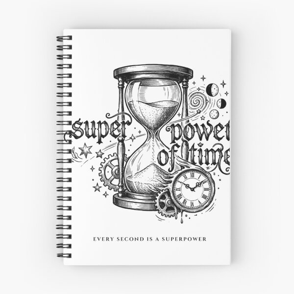 Item preview, Super Power of Time - Hand Drawn Hourglass Sketch Gothic Script designed and sold by inkaylindesign.