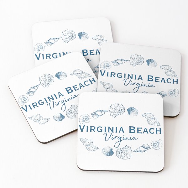 Item preview, Virginia Beach Virginia Elegant Seashell Wreath Coastal Typography designed and sold by DonnaRaine.