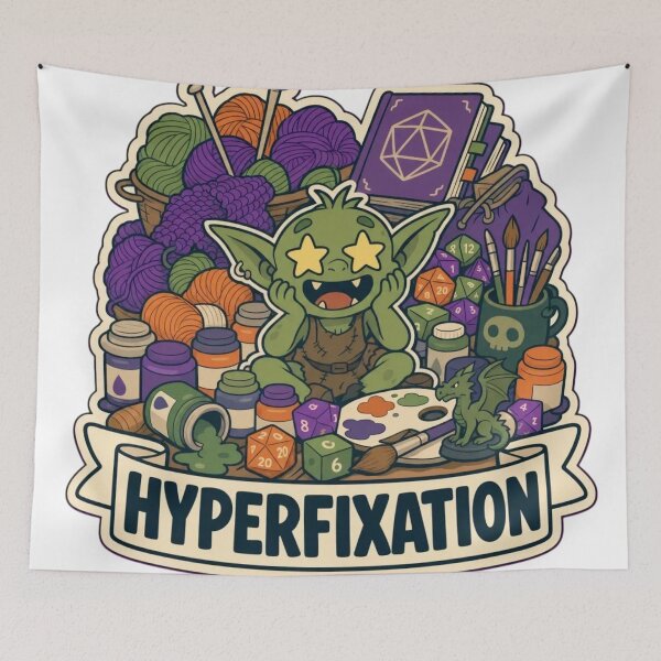 Item preview, Hyperfixation Era | Funny ADHD Neurodivergent Humour Doodle designed and sold by StickyGuys.