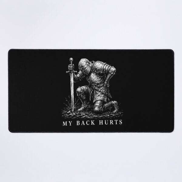Item preview, My Back Hurts Knight Medieval Armor Sarcastic Meme designed and sold by gunaone-design.