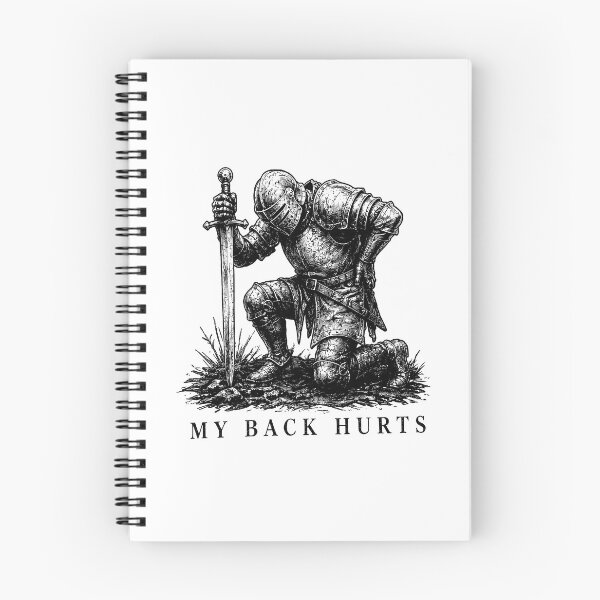 Item preview, My Back Hurts Knight Medieval Armor Sarcastic Meme designed and sold by gunaone-design.