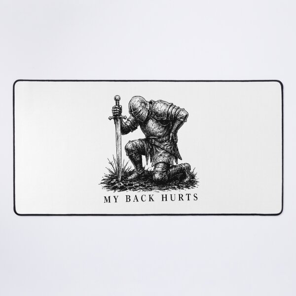 Item preview, My Back Hurts Knight Medieval Armor Sarcastic Meme designed and sold by gunaone-design.