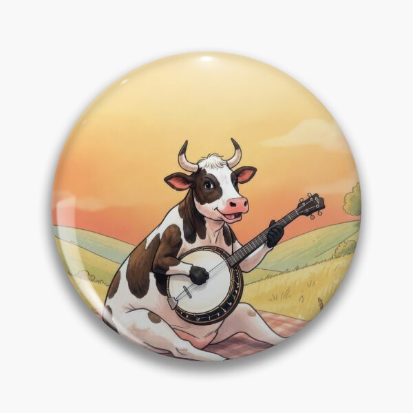 Item preview, Cow Playing a Banjo in a Pasture designed and sold by Maria Dryfhout.