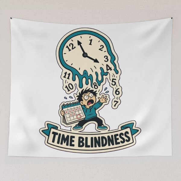 Item preview, Time Blindness Clock | Funny ADHD Neurodivergent Humour Doodle designed and sold by StickyGuys.