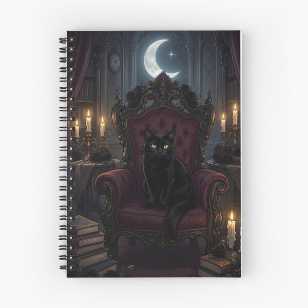 Item preview, Gothic Cat Familiar | Witchcore Black Cat & Moon designed and sold by JanjjaSoulInk.