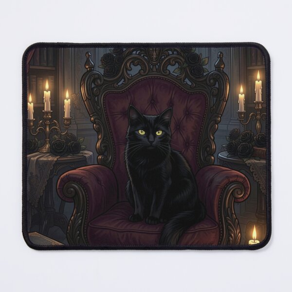 Item preview, Gothic Cat Familiar | Witchcore Black Cat & Moon designed and sold by JanjjaSoulInk.