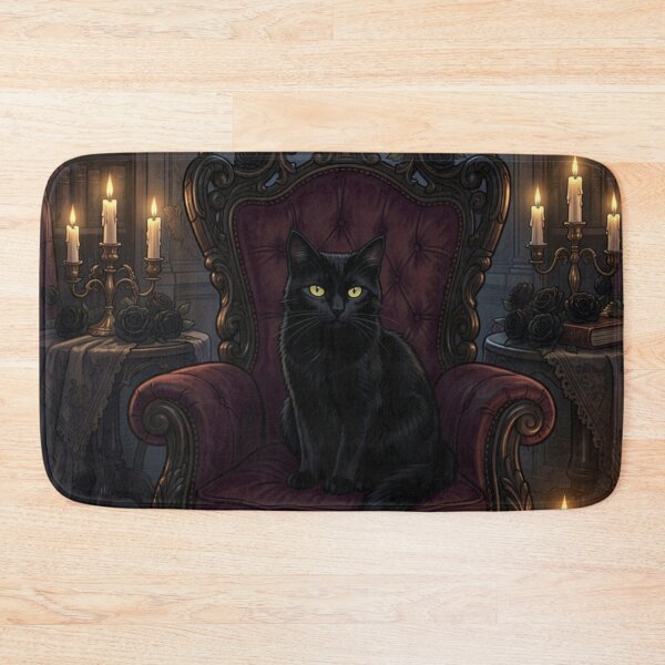 Item preview, Gothic Cat Familiar | Witchcore Black Cat & Moon designed and sold by JanjjaSoulInk.