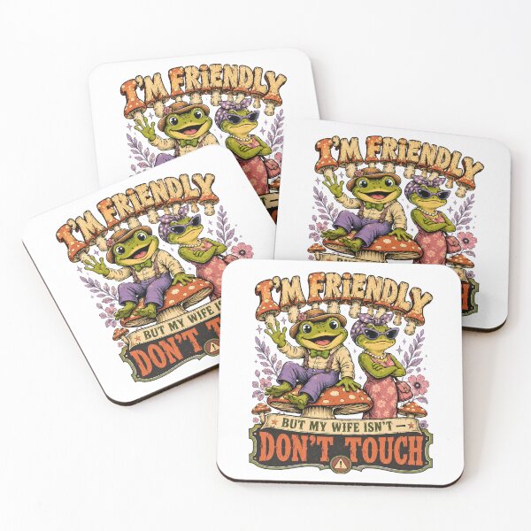 Item preview, I'm Friendly But My Wife Isn't | Funny Cottagecore Frog Husband T-Shirt designed and sold by BumbleBloom7.