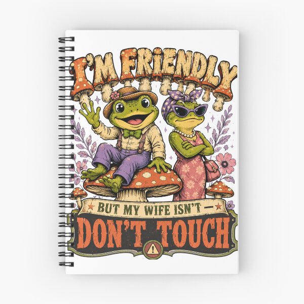 Item preview, I'm Friendly But My Wife Isn't | Funny Cottagecore Frog Husband T-Shirt designed and sold by BumbleBloom7.