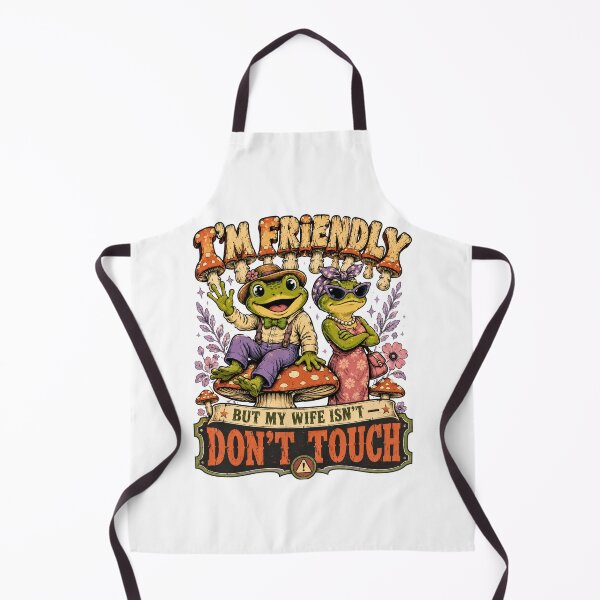 Item preview, I'm Friendly But My Wife Isn't | Funny Cottagecore Frog Husband T-Shirt designed and sold by BumbleBloom7.