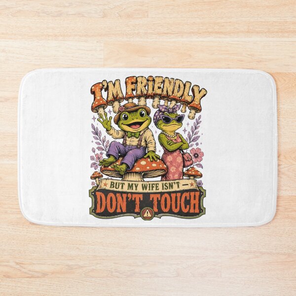 Item preview, I'm Friendly But My Wife Isn't | Funny Cottagecore Frog Husband T-Shirt designed and sold by BumbleBloom7.