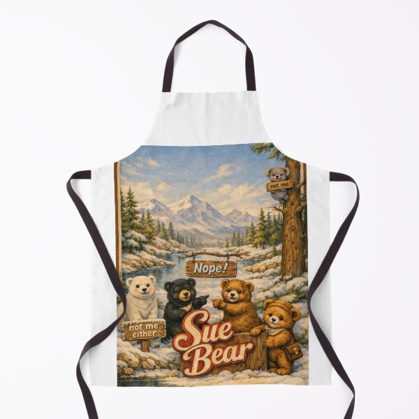 Item preview, cute winter bears, playful characters, snowy mountain landscape, charm, designed and sold by hardingcarl2.