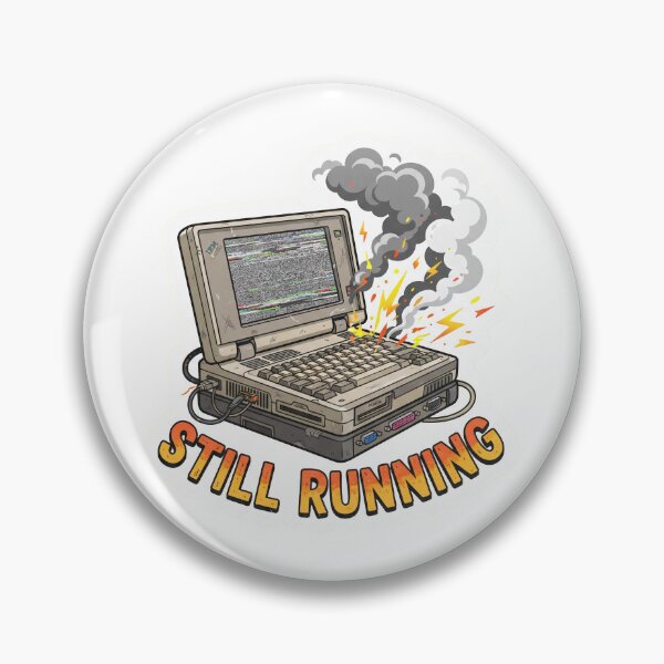 Item preview, Still Running - Old Smoking Laptop designed and sold by LogicPulse.