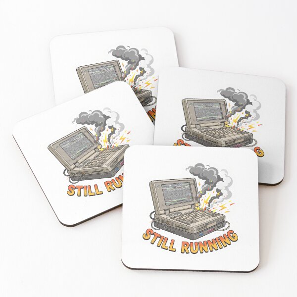 Item preview, Still Running - Old Smoking Laptop designed and sold by LogicPulse.