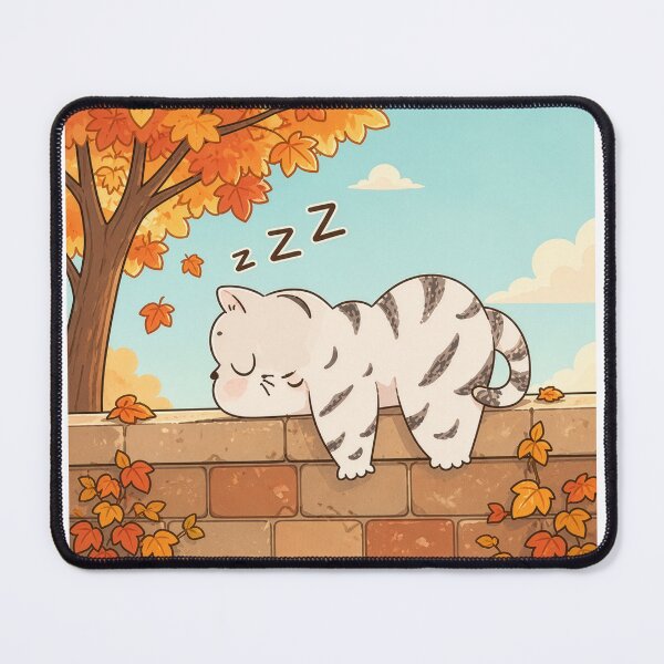 Item preview, Sleeping cat in autumn designed and sold by Kitty-and-Cat.
