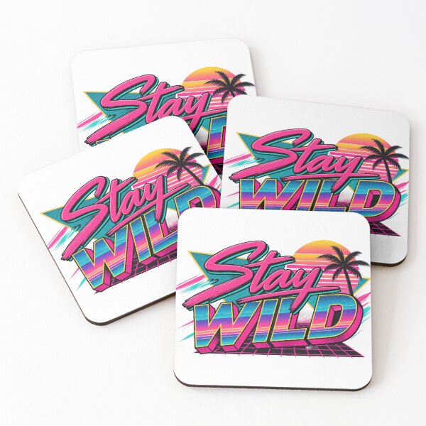 Item preview, Stay Wild 80s Retro Neon Vaporwave Palm Tree Sunset Graphic Tee designed and sold by TM DESIGNS AND MORE.