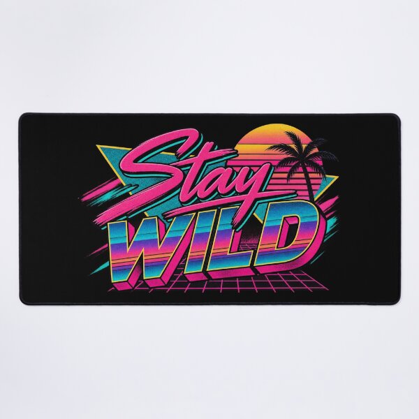 Item preview, Stay Wild 80s Retro Neon Vaporwave Palm Tree Sunset Graphic Tee designed and sold by TM DESIGNS AND MORE.
