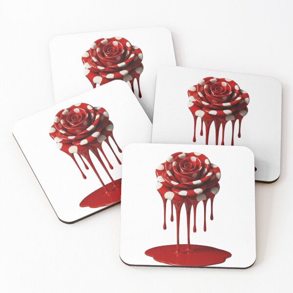 Item preview, Melting Polka Dot Rose Flower Floral Pop Art designed and sold by YourColorsWall.