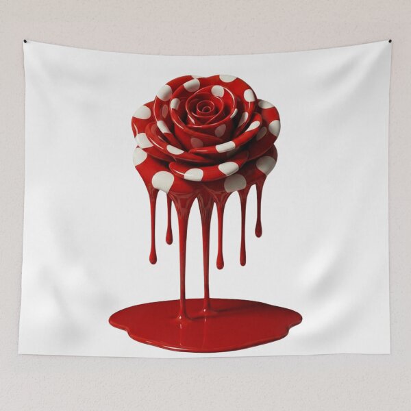 Item preview, Melting Polka Dot Rose Flower Floral Pop Art designed and sold by YourColorsWall.