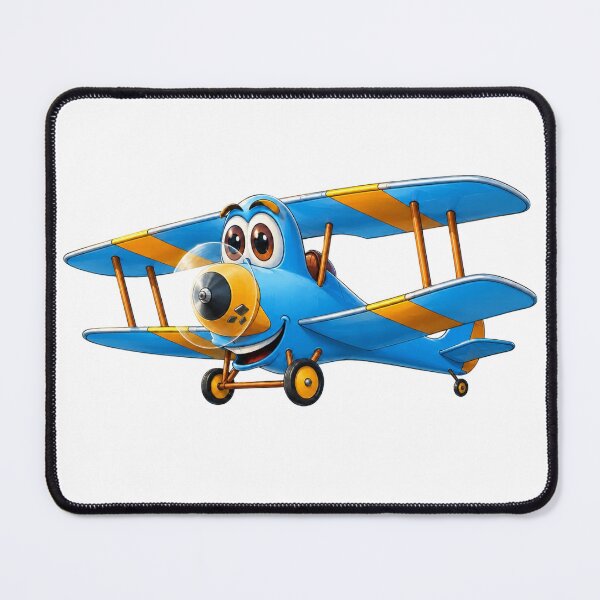 Item preview, Biplane Blue Yellow Cartoon designed and sold by Scott Hayes.
