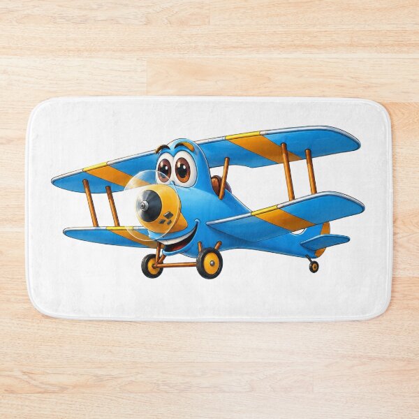 Item preview, Biplane Blue Yellow Cartoon designed and sold by Scott Hayes.