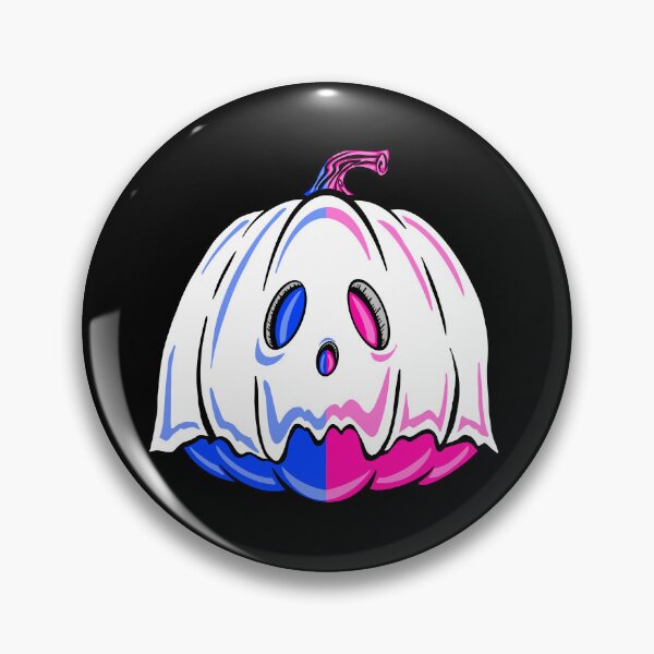 Item preview, Pink And Blue Ghost Pumpkin With Black background  designed and sold by missmann.
