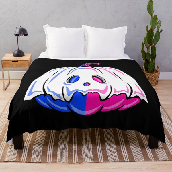Item preview, Pink And Blue Ghost Pumpkin With Black background designed and sold by missmann.
