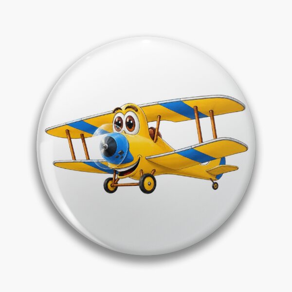 Item preview, Biplane Yellow Blue Cartoon designed and sold by Scott Hayes.