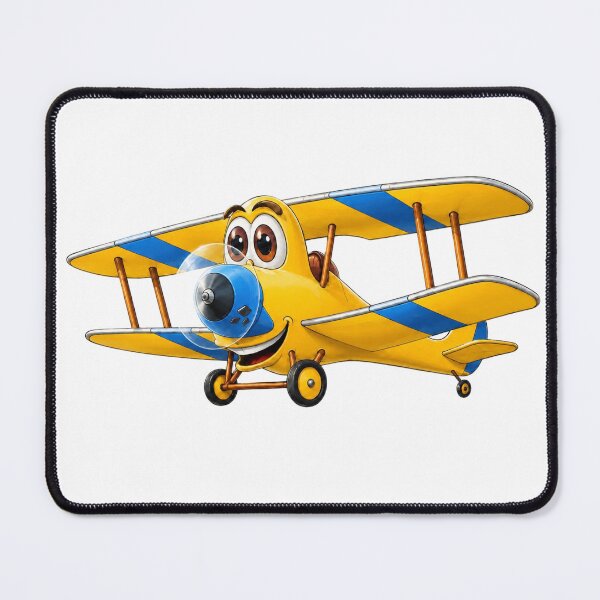 Item preview, Biplane Yellow Blue Cartoon designed and sold by Scott Hayes.