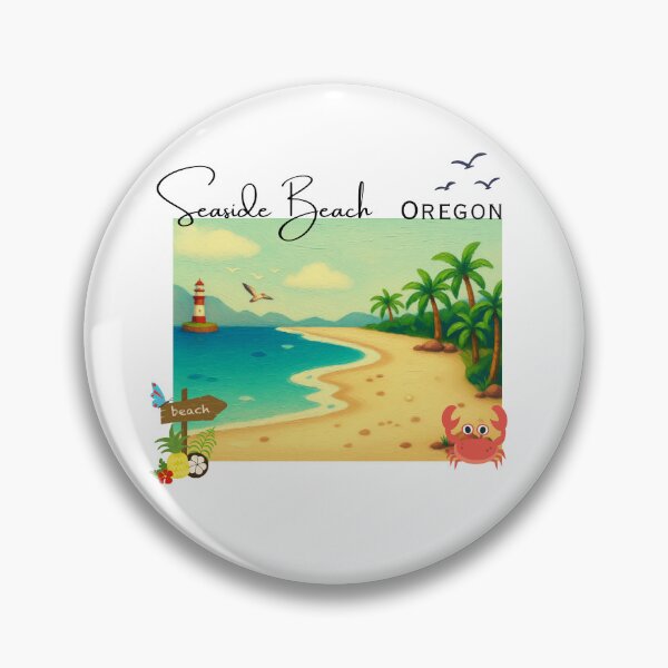 Item preview, Seaside Beach Oregon Painted Coastal Lighthouse Scenic Landscape designed and sold by DonnaRaine.